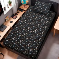 Jogo de Cama Solteiro Kids 2 Pçs Doce Vida Malha 70% Algodão 30% Poliéster Space Fun