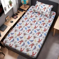 Jogo de Cama Solteiro Vingadores Malha 70% Algodão 30% Poliéster Assemble Avengers Shield