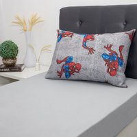 Jogo de Cama Solteiro 2 Pçs Homem-Aranha 70% Algodão 30% Poliéster Spider Wall Cinza