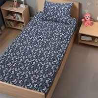 Jogo de Cama Solteiro Kids 2 Pçs Doce Vida Malha 70% Algodão 30% Poliéster Game Blue