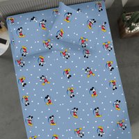 Jogo de Cama Casal Mickey Disney Malha 70% Algodão 30% Poliéster Circle Azul