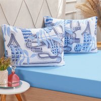 Jogo de Cama Solteiro Dreams Malha 100% Algodão 88x188x25cm Azul