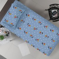 Jogo de Cama Solteiro Mickey Disney Malha 70% Algodão 30% Poliéster Circle Azul