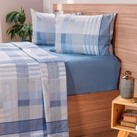 Jogo de Cama Casal Cotton Touch 4 Peças 138x188x30cm Braga