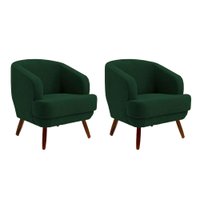 Conjunto com 2 Poltronas Betania Algodão Verde Oliva