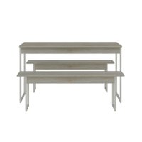 Conjunto de Mesa de Jantar Retangular com 2 Bancos Studio Snow e Branco