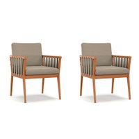 Conjunto com 2 Poltronas Chicago Linho Areia