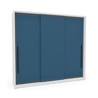 Guarda-Roupa Casal Valência 3 Portas 4 Gavetas Branco e Azul