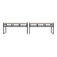 Conjunto com 2 Bancos de Jantar Wooden Snow e Preto