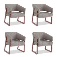 Conjunto com 4 Poltronas Air Cimento