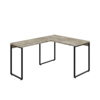 Mesa de Escritório em L Kuadra Carvalho e Preta 150x120 cm