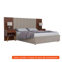Cabeceira Casal Extensível com 2 Mesas de Apoio Zara Jacarandá