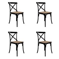 Conjunto com 4 Cadeiras de Jantar Katrina Preta