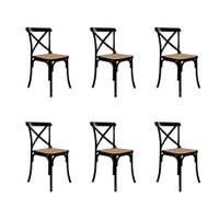 Conjunto com 6 Cadeiras de Jantar Katrina Preta