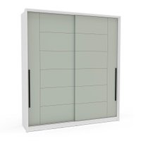 Guarda-Roupa Casal Lisboa 2 Portas 2 Gavetas Branco e Verde
