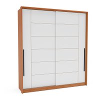 Guarda-Roupa Casal Lisboa 2 Portas 2 Gavetas Freijó e Branco