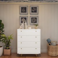 Cômoda Retrô Palmas 4 Gavetas Branca