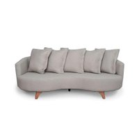 Sofá 3 Lugares Capri Veludo Bege 240 cm