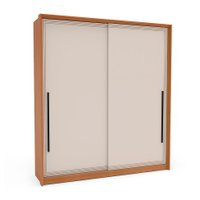 Guarda-Roupa Casal Valência 2 Portas 2 Gavetas Freijó e Creme