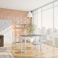 Conjunto de Mesa com 4 Cadeiras Mayara Branco