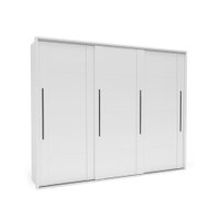 Guarda-Roupa Casal Sevilha Flex com Pés 3 Portas 4 Gavetas Branco
