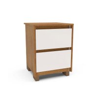 Mesa de Cabeceira Coimbra 2 Gavetas Freijó e Off White