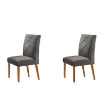 Conjunto com 2 Cadeiras de Jantar Aurora Grafite