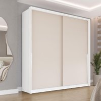 Guarda-Roupa Casal Porto 2 Portas 2 Gavetas Branco e Creme