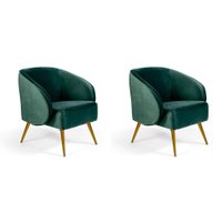 Conjunto com 2 Poltronas Wind com Pé Palito Verde