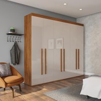 Guarda-Roupa Casal Petrolina 6 Portas Imbuia e Off White
