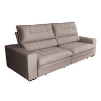 Sofá 3 Lugares Retrátil e Reclinável Mustang Veludo Castanho 230 cm