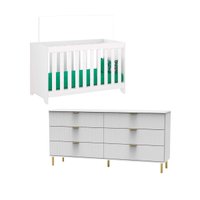 Berço multifuncional 3x1+ Cômoda Ditália BBI-51 DM-240 cor:branco