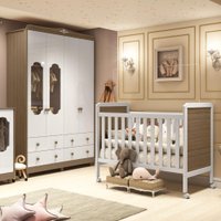 Quarto infantil Cloe Noah com Janela 4 PT 4 GV Branco e Carvalho