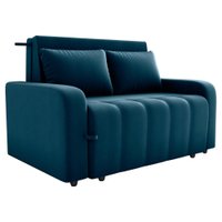 Sofa Cama 2 Lugares 138 cm Amora Veludo Maserati Azul Milani Store