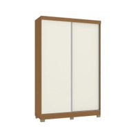 Guarda Roupa Solteiro 2 Portas de Correr e 2 Gavetas c/ Pés CB02N571 Flex Canela/Canela ou Off White - Kappesberg