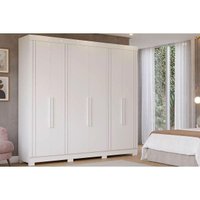 Guarda Roupa Casal 6 Portas e 6 Gavetas c/ Pés Cecilia Branco - Panan