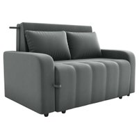 Sofa Cama 2 Lugares 138 cm Amora Veludo Maserati Chumbo Milani Store