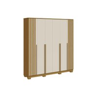 Guarda Roupa Casal 6 Portas (2 Ripadas) e 4 Gavetas Jamile Cinamomo - ACP