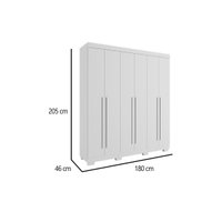 Guarda Roupa Solteiro 6 Portas e 3 Gavetas Paolla Nature/Off White - ACP