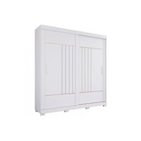 Guarda Roupa Casal 2 Portas de Correr e 3 Gavetas c/ Pés Ayla Branco - Panan
