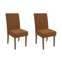Cadeira Sala de Jantar Gardênia 2CAD149 Madeirado Kit 2 Un Canela/Boucle Terracota - Kappesberg