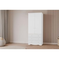 Guarda Roupa Infantil c/ 2 Portas e 3 Gavetas Júnior Branco - Peroba