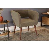 Poltrona Decorativa p/ Sala Antara Carvalho/Boucle Cinza - Kappesberg