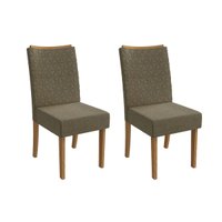 Cadeira Sala de Jantar Rosa 2CAD129 Madeirado Kit 2 Un Canela/Boucle Bege Fendi - Kappesberg