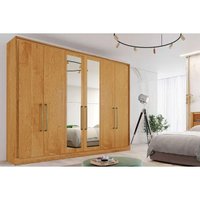 Guarda Roupa Casal 6 Portas (2 c/ Espelho) e 6 Gavetas Argos Peroba - Europa