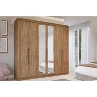 Guarda Roupa Casal 6 Portas (2 c/ Espelho) e 6 Gavetas Cecilia Cinamomo - Panan
