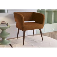 Poltrona Decorativa p/ Sala Antara Carvalho/Boucle Terracota - Kappesberg