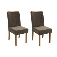 Cadeira Sala de Jantar Rosa 2CAD129 Madeirado Kit 2 Un Canela/Suede Capuccino - Kappesberg