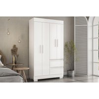 Guarda Roupa Solteiro 4 Portas e 2 Gavetas Maya Branco - ACP