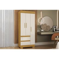 Guarda Roupa Solteiro 3 Portas e 2 Gavetas Maya Nature/Off White - ACP